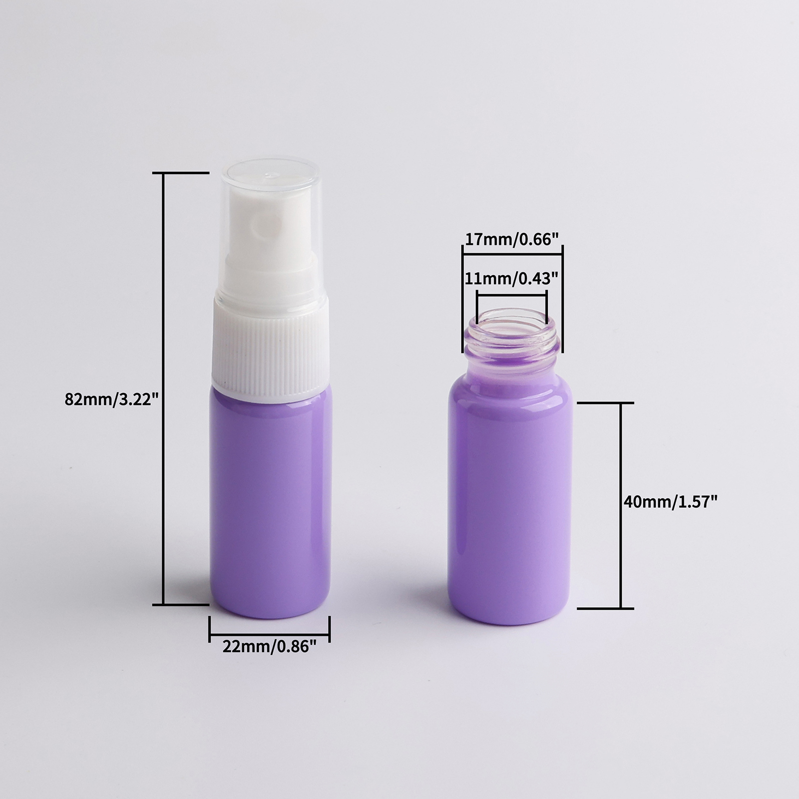 Glass Spray Bottle 40pcs 10ml Small Empty Refillable Travel Fine Mist Sprayer Bottle, for Cleaning, Aromatherapy Dispenser Purple