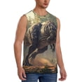 thumbnail image 2 of Pofeuu Jungle Dinosaur Print Men's Muscle T-Shirt, Sleeveless, Muscle Tank, Classic Muscle Tee Top For Men Casual Sleeveless Muscle T-Shirt Trendy Clothes-Medium, 2 of 7