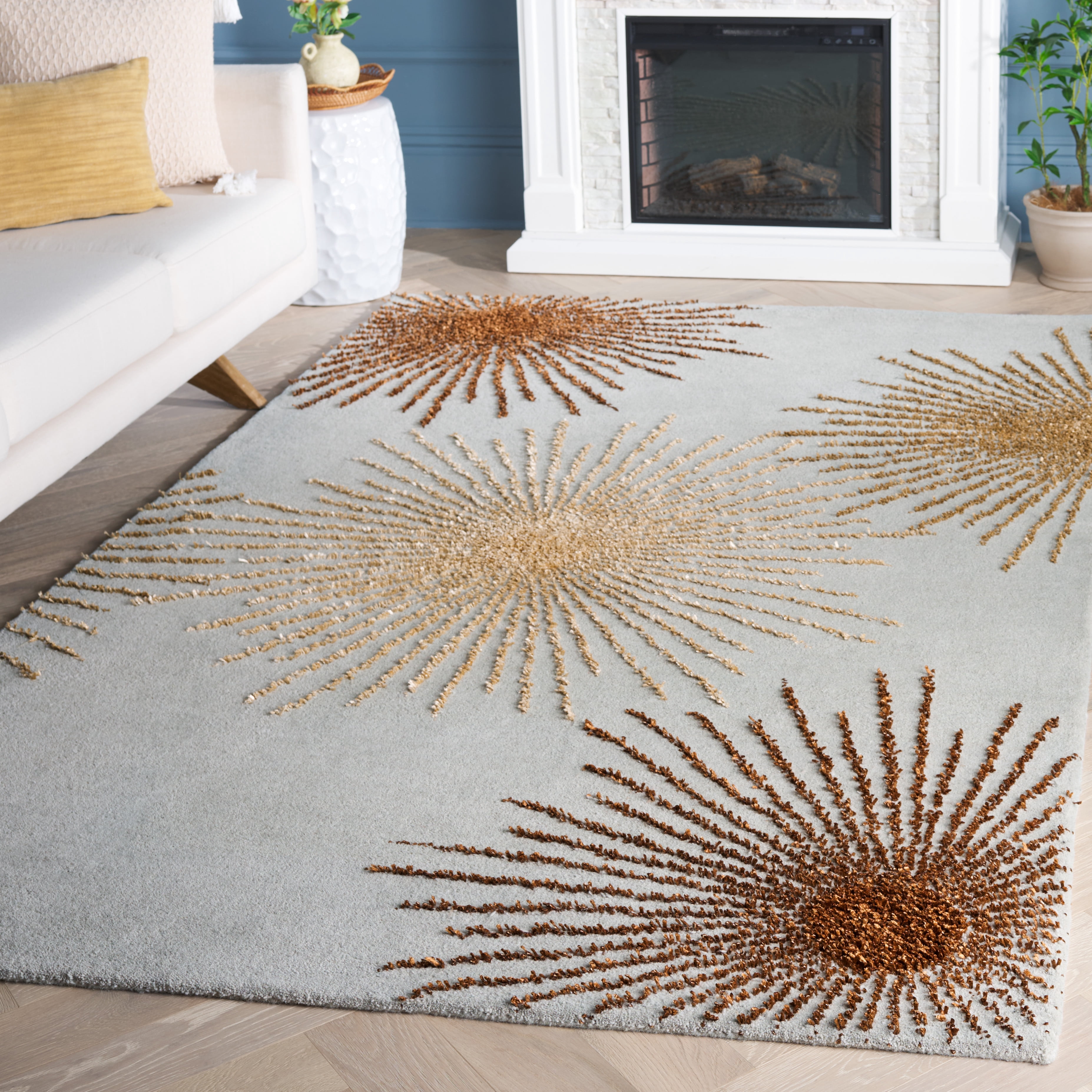SAFAVIEH Soho Fiesta Geometric Area Rug, Light Blue/Multi, 2'6" x 4'