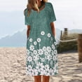 thumbnail image 2 of Women'S Summer Casual Dresses Floral Short Sleeve Pleated Loose With Pockets Womens Dress Beachwear, 2 of 2