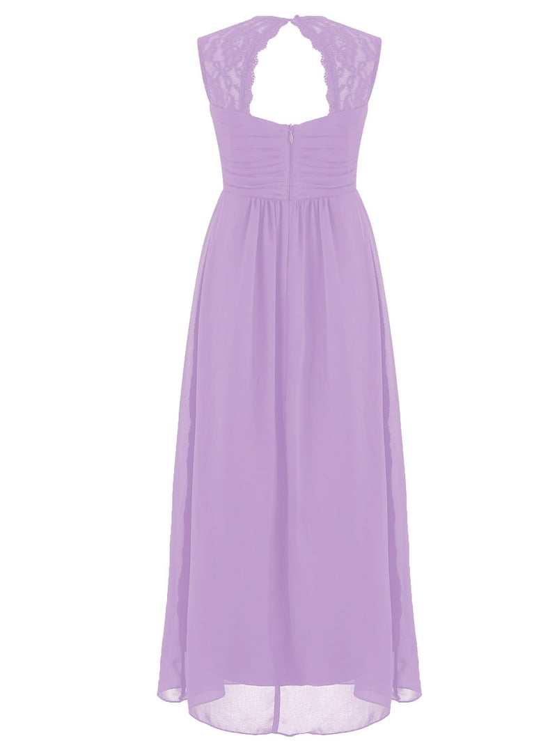 iEFiEL Girls Chiffon Bridesmaid Dress High Waist Floral Lace Shoulder Straps Birthday Party Dress Lavender 10 - Walmart.com iEFiEL Girls Chiffon Bridesmaid Dress High Waist Floral Lace Shoulder Straps Birthday Party Dress Lavender 10 - Walmart.com