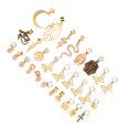 thumbnail image 1 of Juego de anillos para el cabello ANGGREK 28 piezas colgantes trenzas doradas DIY para bodas, 1 of 8