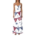 thumbnail image 3 of Womens Sleeveless Spaghetti Straps Maxi Dress Stars Stripes 4th of July Patriotic Sundress Summer Dresses, 3 of 6