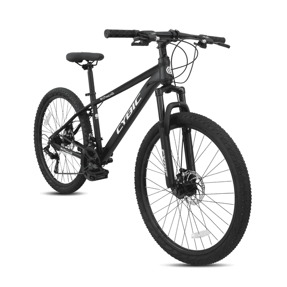 Cybic 26 Inch Mountain Bike, Iron Frame 21 Speed Bicycle with Disc Brakes, Durable All Terrain Bike for Men & Women, Black