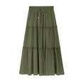 thumbnail image 7 of 2PC Maxi Skirts for Women Summer Clearance $5 qolati Long Beach Skirts Pleated Elastic Waist Ruffled Skirt for Swim,Night Out,Casual Office, Party, 7 of 7