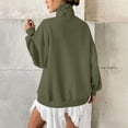thumbnail image 6 of ZQGJB Fashion Sweatshirts for Women Long Sleeve Turtle Neck Solid Color Pullover Tops Loose Oversized Casual Basic Athletic Sweater T-Shirts Army Green XL, 6 of 7