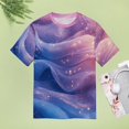 thumbnail image 4 of Purple Blue And Gold Wave Women's T-Shirt Short Sleeve T Shirts Tops Tee Ladies Loose T, 4 of 6