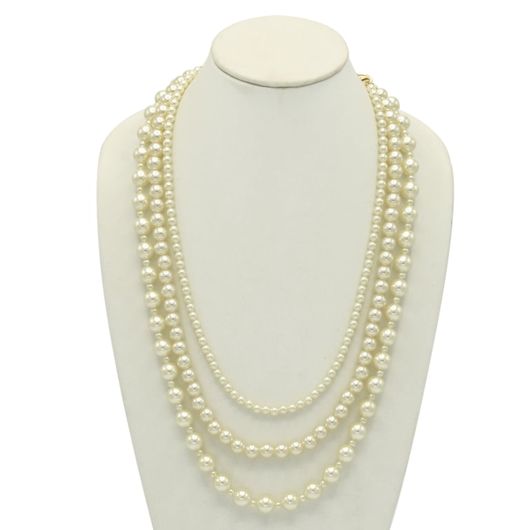 Time and Tru Interchangeable Triple Faux Pearl Necklace photo 3