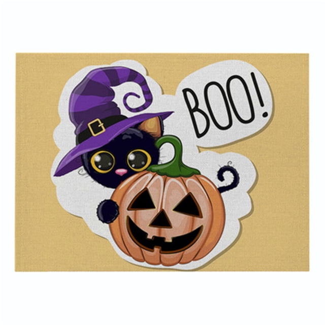 Halloween Purple Series Cotton and Linen Placemats New Rectangular Western Place