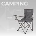 thumbnail image 2 of Sillas Plegables para Camping Pesca Playa y Exteriores de Lona Impermebale con Porta Vaso Ligera Sillas para Exterior Ergonomica con Estructura de Acero y Funda Transportadora Set de 2 Sillas (Gris), 2 of 5