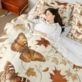 thumbnail image 4 of Castle Fairy Female Men Women Flying Butterflies Twin Bedding Sets 7-Piece,Autumn Fall Tree Leaves Bedding Comforter Set Microfiber,Retro Vintage Aesthetic Breathable Sheet Sets,Luxury Bedroom Decor, 4 of 8