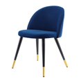 thumbnail image 3 of Side Dining Chair, Set of 2, Velvet, Blue Navy, Modern Contemporary Urban Design, Kitchen Room Cafe Bistro Restaurant Hospitality, 3 of 9