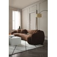 thumbnail image 4 of kevinplus 102'' 5-Seater Boucle Sofa Modern Sectional Half Moon Leisure Couch Curved Sofa Teddy Fleece Brown, 4 of 9