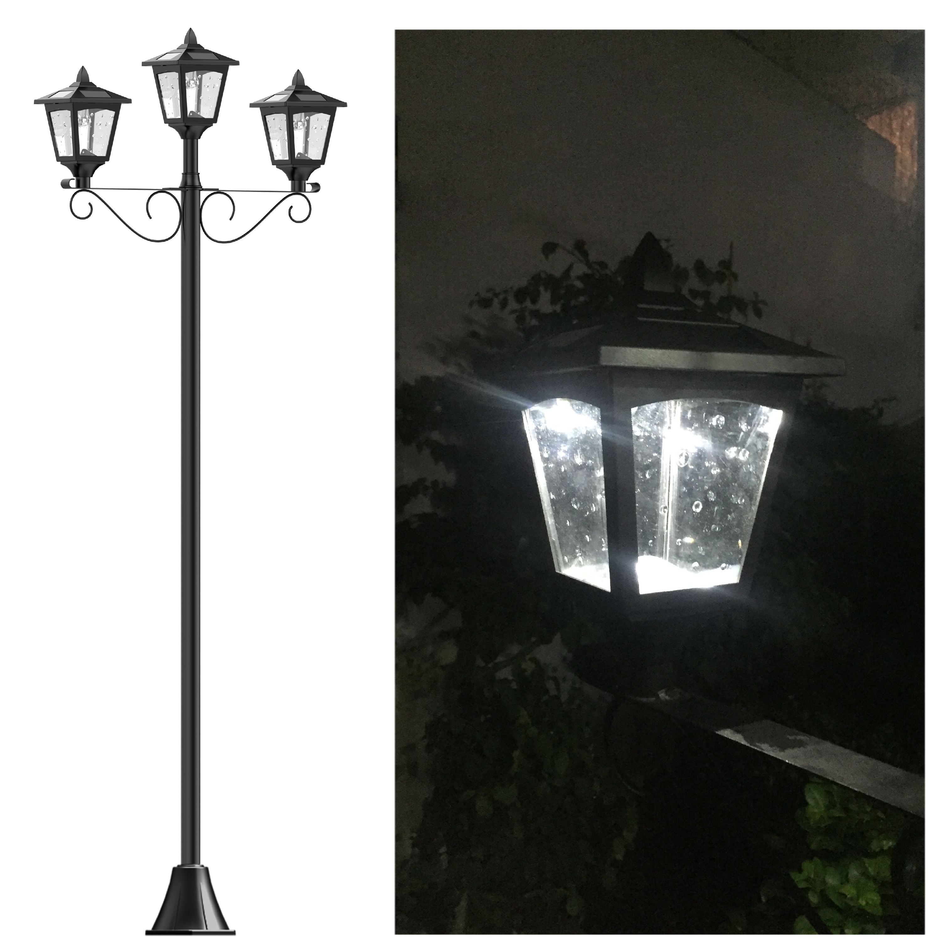 Upgrade 72 Triple Head Street Vintage, Lamp Post Solar Light Street