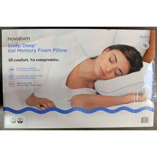 Novaform Sleep Deep Gel Memory Foam Pillow Queen 18x28 Walmart Com Walmart Com