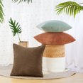 thumbnail image 2 of Deconovo Pack of 2 Decorative Square Throw Pillow Cover 20 x 20 inch Corduroy Cushion Covers Pillowcase for Chair Bedroom Chocolate, 2 of 6