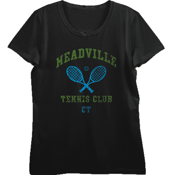 Meadville Tennis Club CT Women's Black Crop Tee-Medium