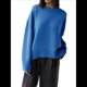 thumbnail image 3 of Suéter de Punto de Larga para Mujer, Jersey de Cuello Redondo, Suéter Informal Holgado. Azul Talla Única, 3 of 9