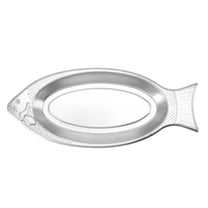 Serving Platter, Fish Shaped Stainless Steel Extremely Thick Fish Platter Dishes for Home Restaurant Kitchen (17.7in) Platters for Serving Food S