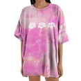 thumbnail image 2 of ALLLIST Holiday Tops for Women Crew Neck Short Sleeve T-Shirts Gradient Pink Fashion Shirts Women's Clothing, 2 of 9