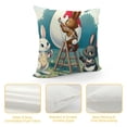 thumbnail image 4 of RUIYC Easter Vintage Bunny Egg Rabbit Floral High-Quality Short Plush Pillowcase (Universal 1) White, 4 of 5