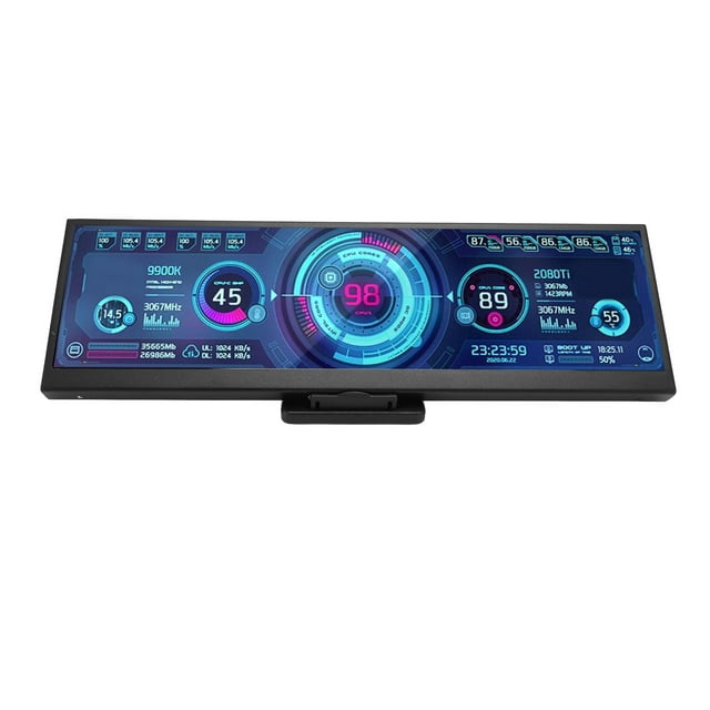 Moniteur Écran Secondaire, Moniteur Portable Barre Étirée Écran LCD Écran 12,6 Pouces sous-CPU GPU pour Ordinateur