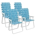 thumbnail image 1 of Outsunny Ensemble de 4 Chaises de Patio Pliantes, Ensemble de Chaises Classiques Portatives, Bleu, 1 of 10