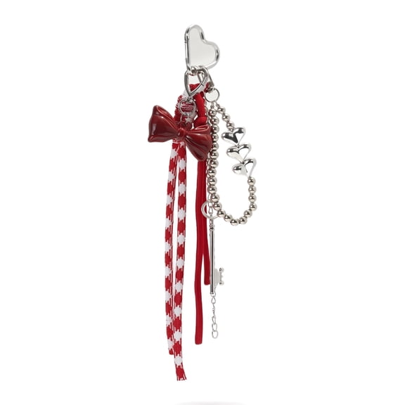 Bow Keychain Heart Keychain for Car,Purse Accessories Red Purse Bag Charms for Purse Handbags Shoulder Replacement Making Supplies Accessories,Gifts for Women