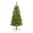 thumbnail image 5 of Nearly Natural 5ft. White Mountain Pine Artificial Christmas Tree with 200 Clear LED Lights and Pine Cones, 5 of 7