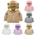 thumbnail image 4 of SGMVNU Baby Toddler Boys Girls Jacket with Hood Zip Up Cute Bear Coats for Boys Girls Fuzzy Jacket with Cute Ear, Fall Winter Coats for Kids, Grey, 18-24 Months, 4 of 7