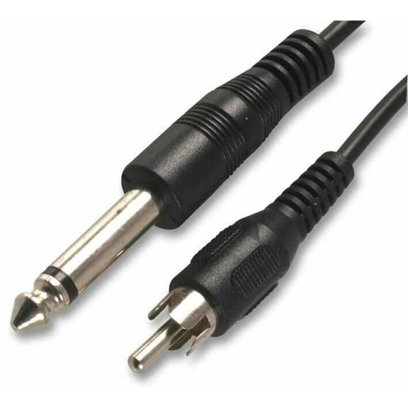 PRO SIGNAL - 6.35mm (1/4") Mono Jack Plug to Phono (RCA) Plug Lead, 1.8m Black