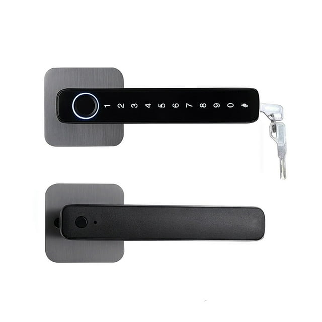 Poignée de Porte Intelligente Empreinte Digitale Mot de Passe Déverrouillage à Distance Serrure Numérique Tuya App Entrée Sans Clé pour Portes Serrure Électronique Intelligente, Intelligente et Pratique