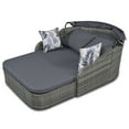 thumbnail image 4 of JAMPOOCA Modern Waterproof Steel Double Lounge Daybed with Sloped Backrest, Gray, 4 of 7