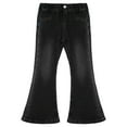 thumbnail image 6 of iiniim Kids Girls Summer Casual Flared Jeans Vintage Wide Leg Denim Trousers Bell-Bottom Denim Pants Black 130, 6 of 7