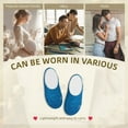 thumbnail image 7 of Daiia Blue Christmas Print Women’s Fuzzy Slippers Memory Foam Lightweight House Shoes Cozy Loafer Flannel House Shoes-35/36, 7 of 7