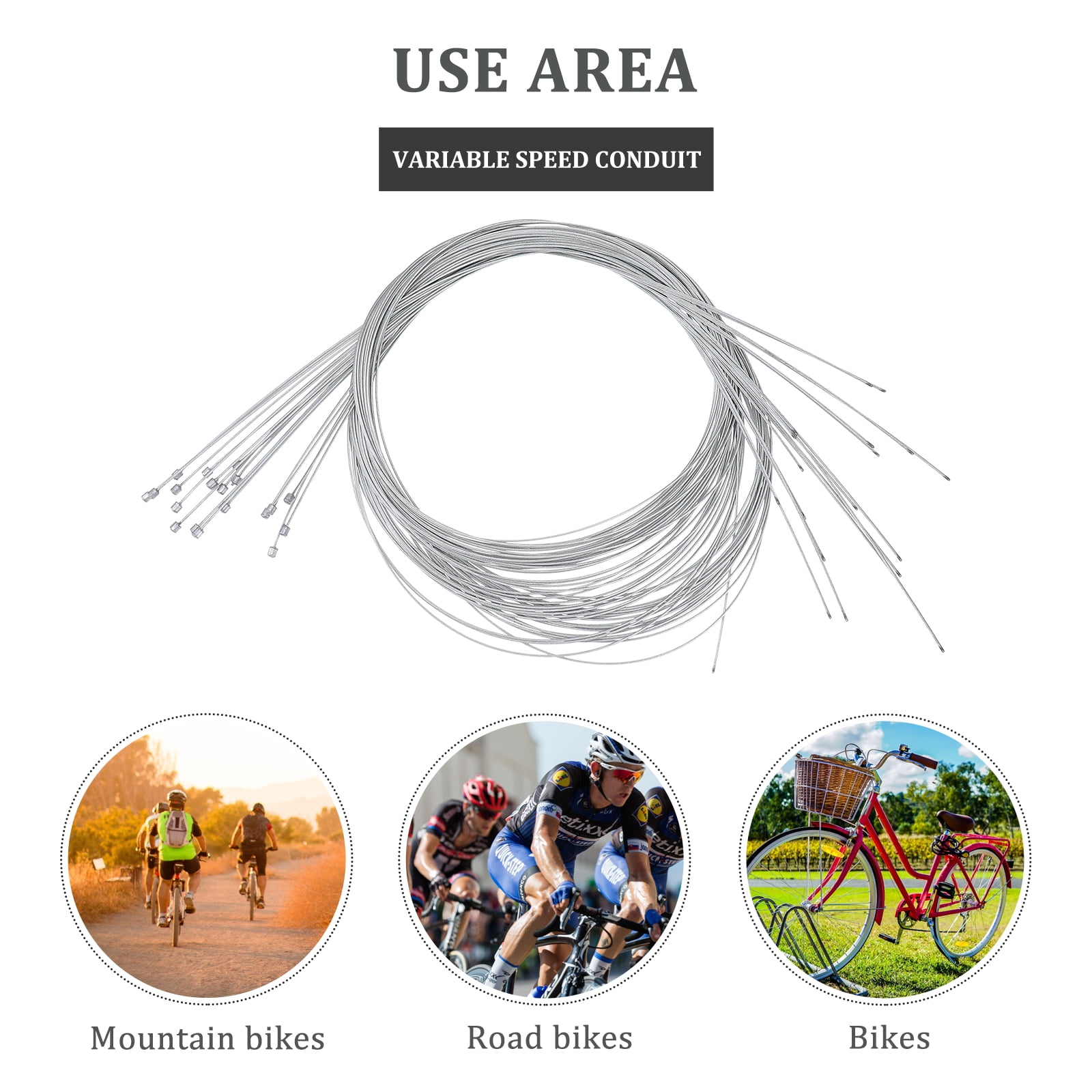 Brake Cable Bike s Set, Universal Bicycle Inner Cable Set With 2V Brake ...