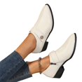 thumbnail image 4 of Willtoo Women's Low Chunky Block Heels Pumps Decor Comfortable Slip-on Heeled Loafers Evening Party Dress Shoes for Office Business, 4 of 6