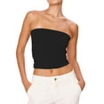 thumbnail image 2 of Coduop Women's Off Shoulder Bandeau Tube Tops Wrap Chest Sleeveless Slim Fit Crop Tank Tops, 2 of 6