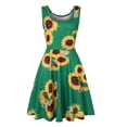 thumbnail image 4 of UTTOASFAY Women Casual Sleeveless Dress O-Neck Summer Print Dress for Beach Green M, 4 of 9