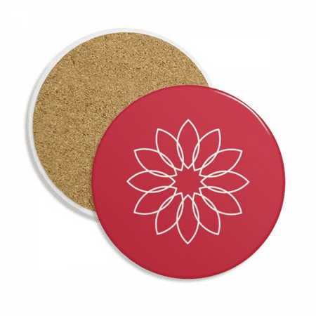 

Line Lotus Flower Flower Coaster Cup Mug Tabletop Protection Absorbent Stone