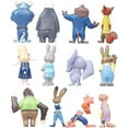 thumbnail image 3 of 12pcs Zootopia Zootropolis Judy Hopps Nick Wilde Mr Big Mini Doll Toys Figures Collectible Models Cake Cupcake Toppers Decoration Kids Birthday Gift, 3 of 4