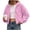 Pinks, variant on Hooded Zip Women Cropped Jackets Long Sleeve Sweatshirt with Pocket,Drop Shoulder Casual Fall Winter Daily Home Outdoor Wear,Green,M