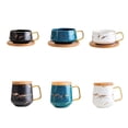 thumbnail image 2 of Taza de cerámica Billuyoard Taza de estilo nórdico canicas leche té desayuno agua platillo Blanco/Corto, 2 of 6