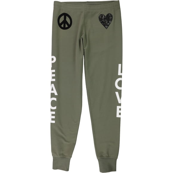 Love Moschino Womens Peace Love Athletic Jogger Pants, Green, 8