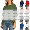 thumbnail image 4 of VBVC Women's Oversized Crew Neck T Shirt , Ladies' Elbow Sleeve Loose Tee , Casual Soft Stretchy Top For Women,Red,S-2XL, 4 of 7