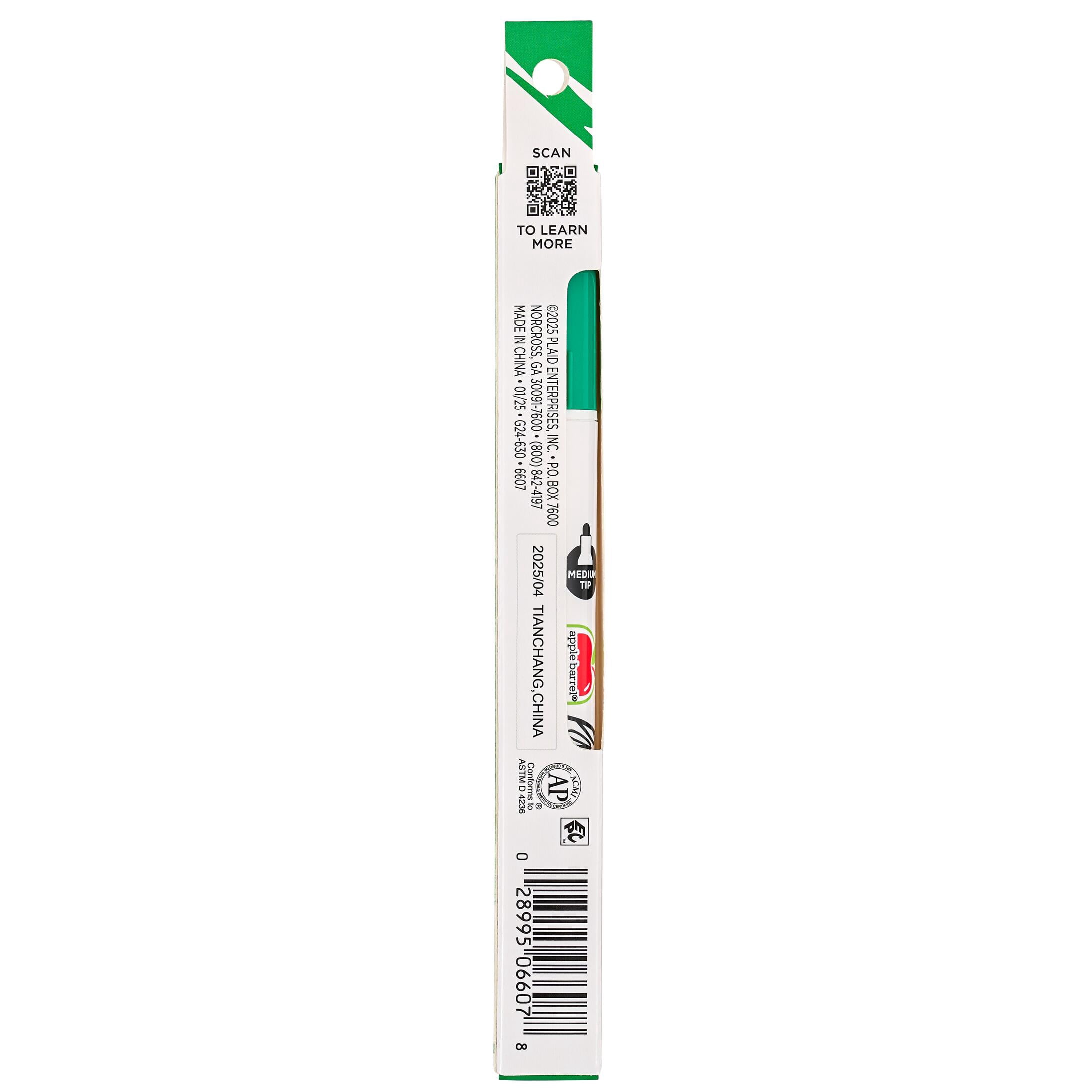 Apple Barrel Multi-Surface Medium Tip Paint Pen, Green, 1 Piece