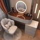 thumbnail image 3 of Nordic Mirror Makeup Vanity Table Dressing Table Dressers Bedroom Luxury Dresser Light Vanity Desk De Chevet Bedroom Furniture My Lux Decor Round, 3 of 28