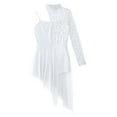 thumbnail image 5 of MSemis Kids Girls Lyrical Dance Costume Floral Lace Contemporary Dance Dress White 14, 5 of 6