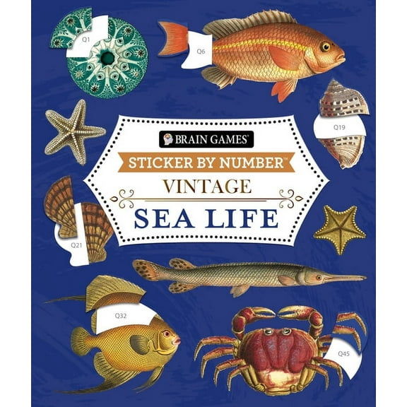 Brain Games - Sticker by Number Brain Games - Sticker by Number - Vintage: Sea Life (28 Images to Sticker), (Paperback)