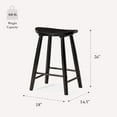 thumbnail image 4 of Maven Lane 26" Luna Counter Stool with Rustic Black Wood Finish - Artisan Crafted Backless Counter Height Stool, Oval Saddle Seat for Unmatched Comfort - Adds Warmth & Style to Kitchen, Dining Area, 4 of 11